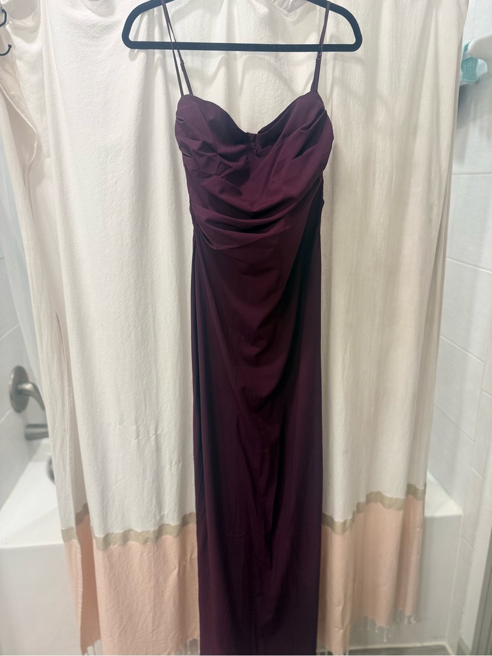 Elegant purple Spaghetti-Strap Evening Dress